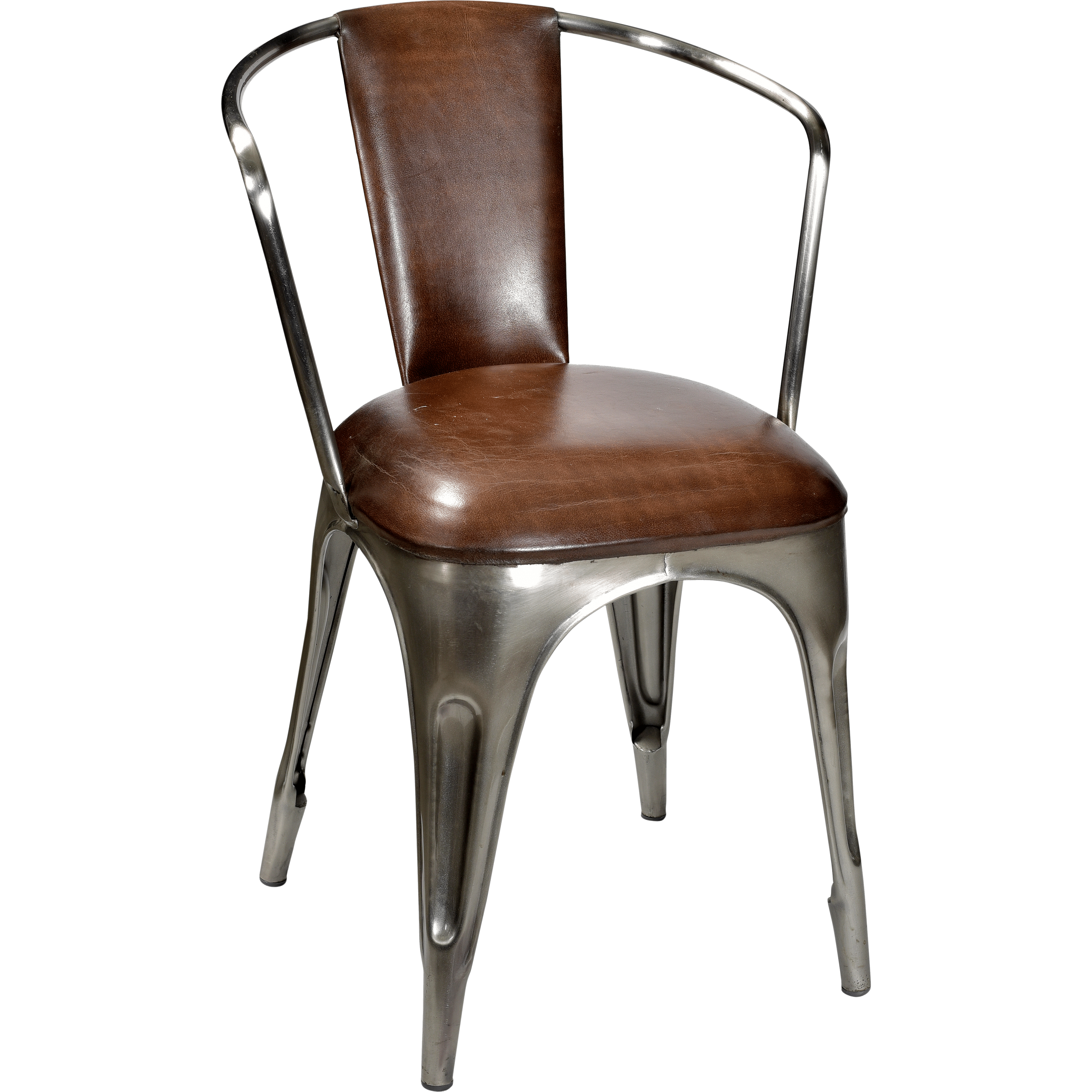 Spisebordsstol polstret - Jern med læder